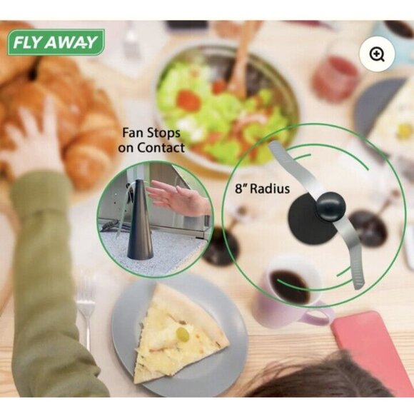 Fly Away Pest Repellent Fan Keep Pests Away From Outdoor/Indoor Tables Picnics - Picture 7 of 12